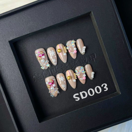 Handmade press on nail SD003