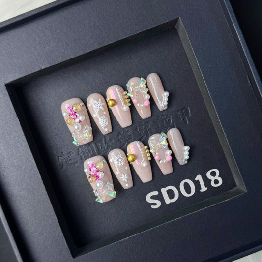 Handmade press on nail SD018