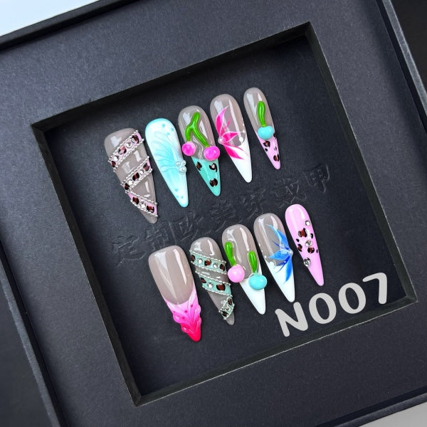 Handmade press on nail N007