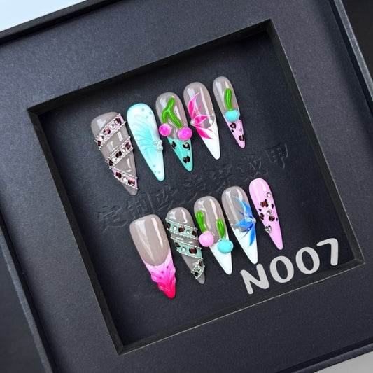 Handmade press on nail N007