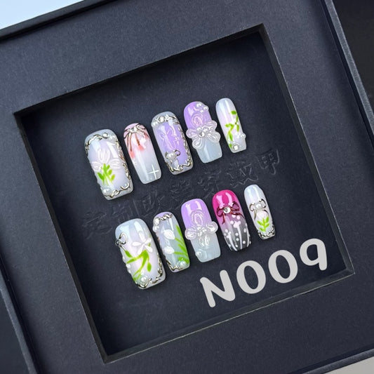 Handmade press on nail N009