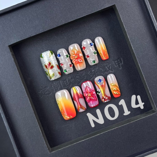 Handmade press on nail N014