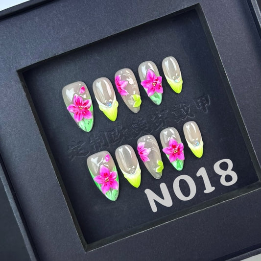 Handmade press on nail N018