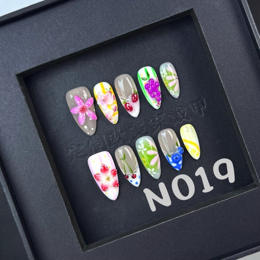 Handmade press on nail N019