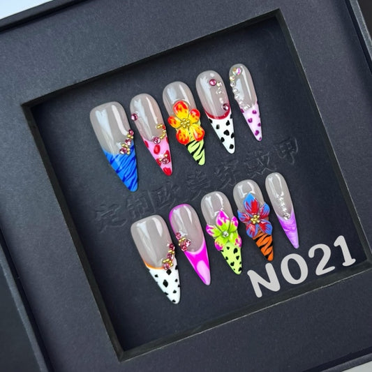 Handmade press on nail N021