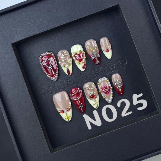 Handmade press on nail N025