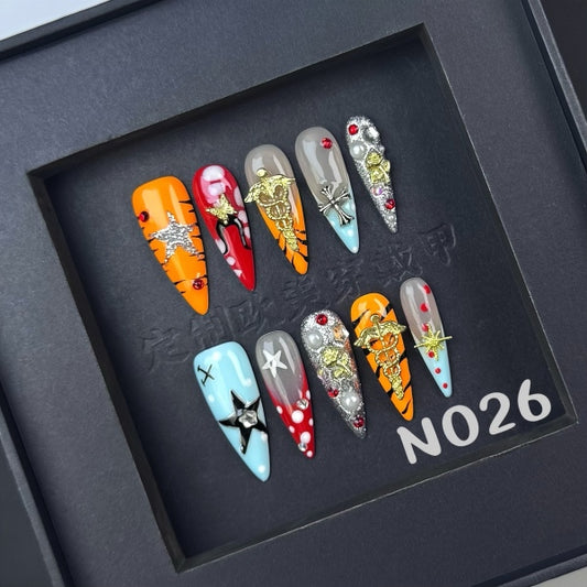 Handmade press on nail N026