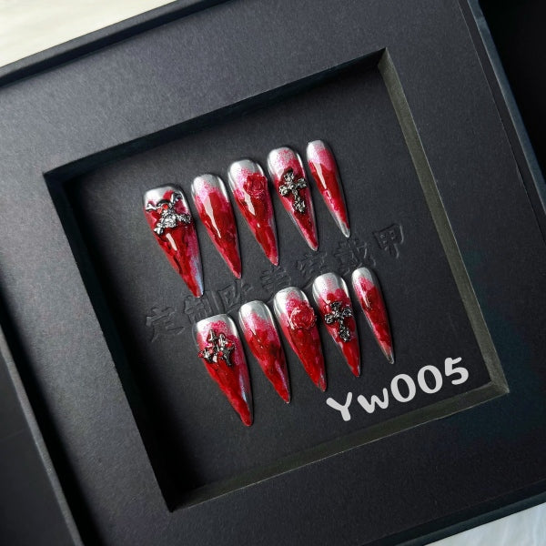 Handmade press on nail YW005