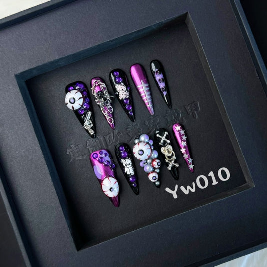 Handmade press on nail YW010