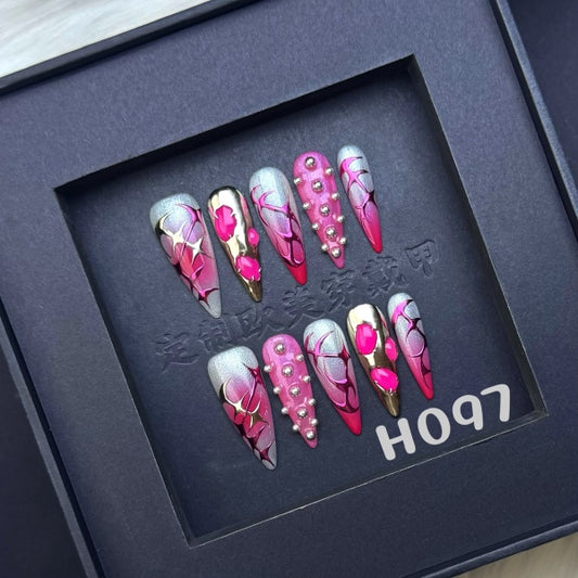 Handmade press on nail H097