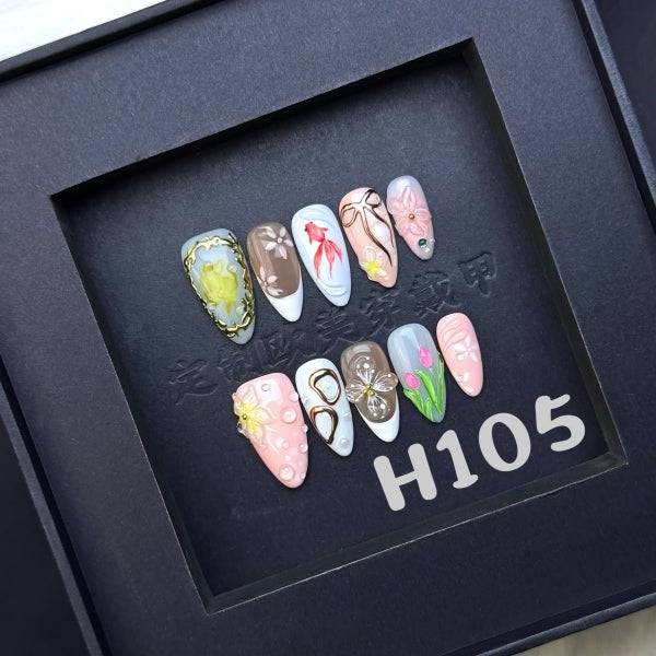 Handmade press on nail H105