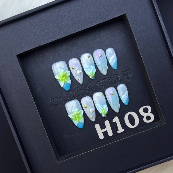 Handmade press on nail H108