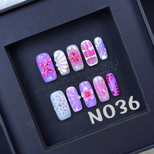 Handmade press on nail N036