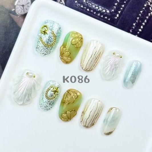 Handmade press on nail K086