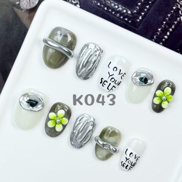 Handmade press on nail K043
