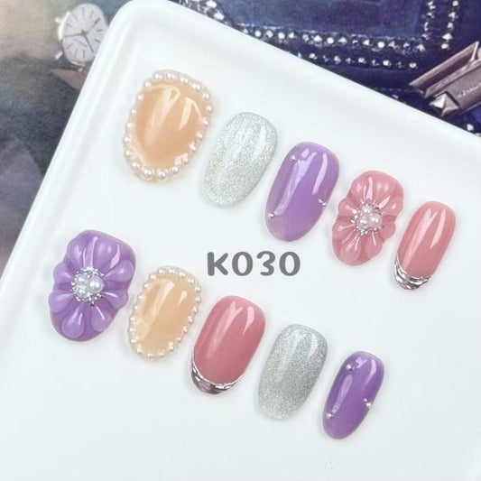 Handmade press on nail K030