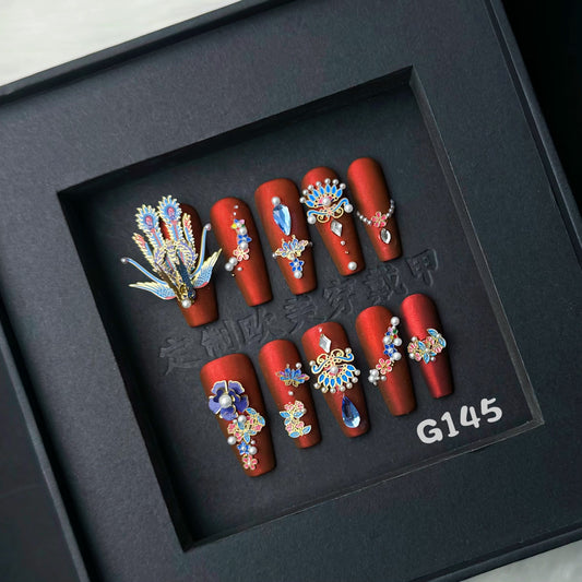 Handmade press on nail G145