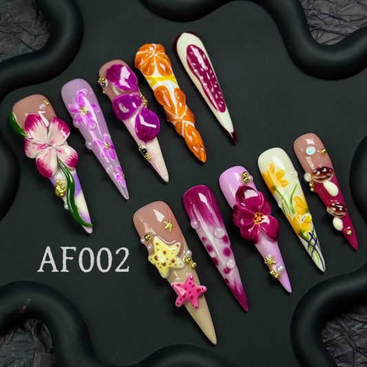 Handmade press on nail AF002