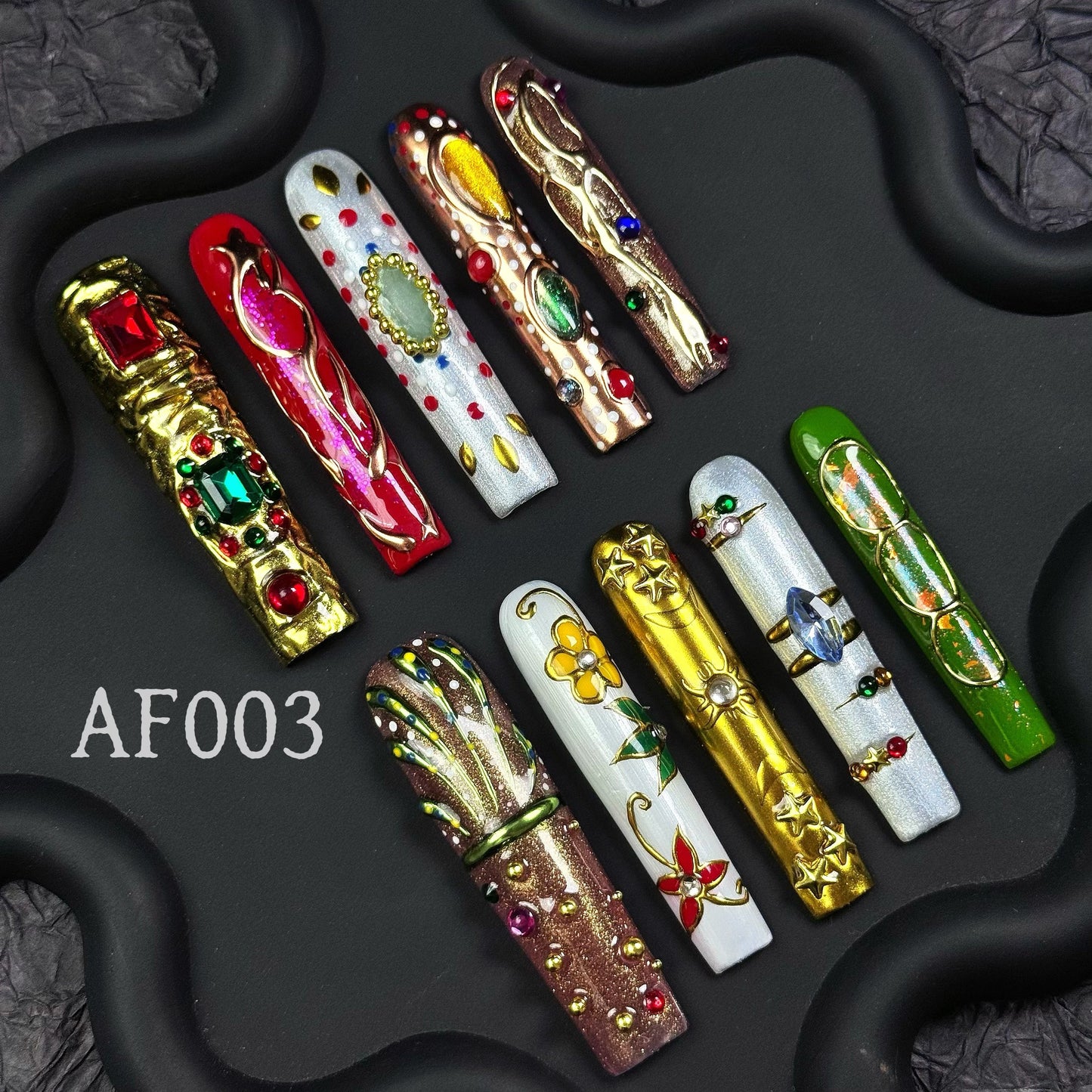 Handmade press on nail AF003
