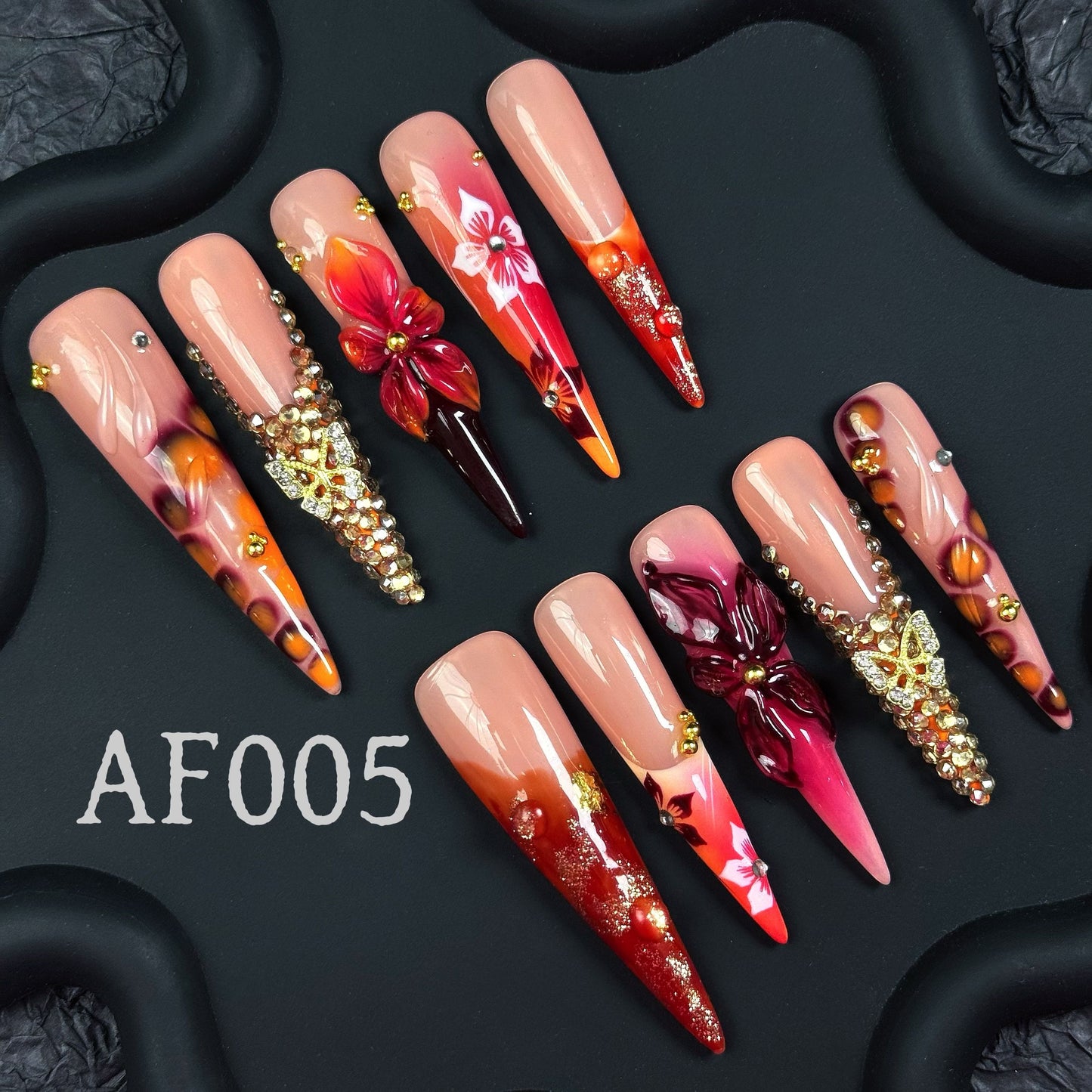 Handmade press on nail AF005