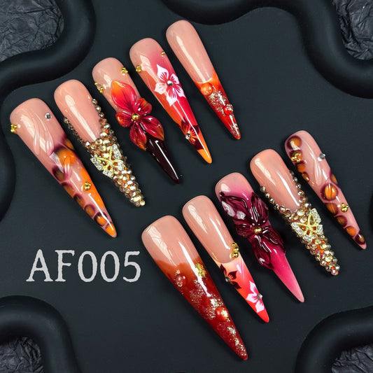 Handmade press on nail AF005