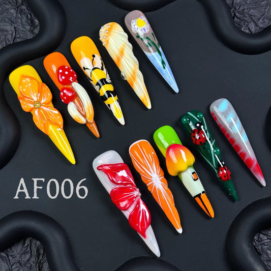 Handmade press on nail AF006