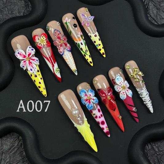 Handmade press on nail AF007