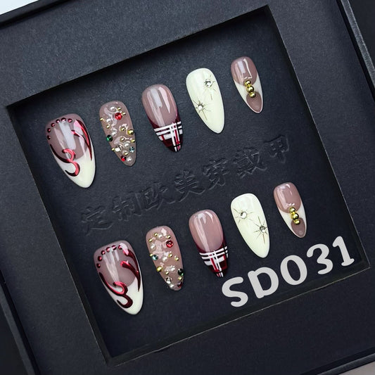 Handmade press on nail SD031