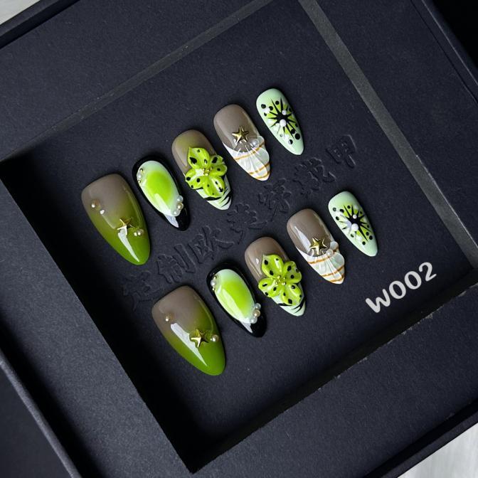 Handmade press on nail W002