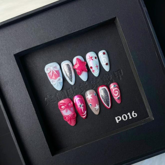 Handmade press on nail P016