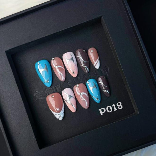 Handmade press on nail P018