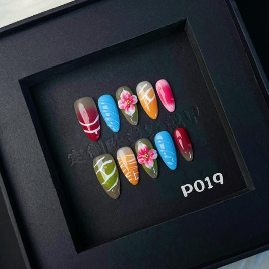 Handmade press on nail P019