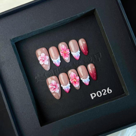 Handmade press on nail P026