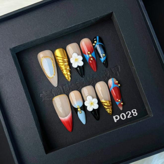 Handmade press on nail P028
