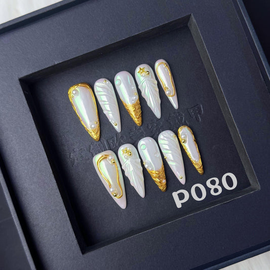 Handmade press on nail P080