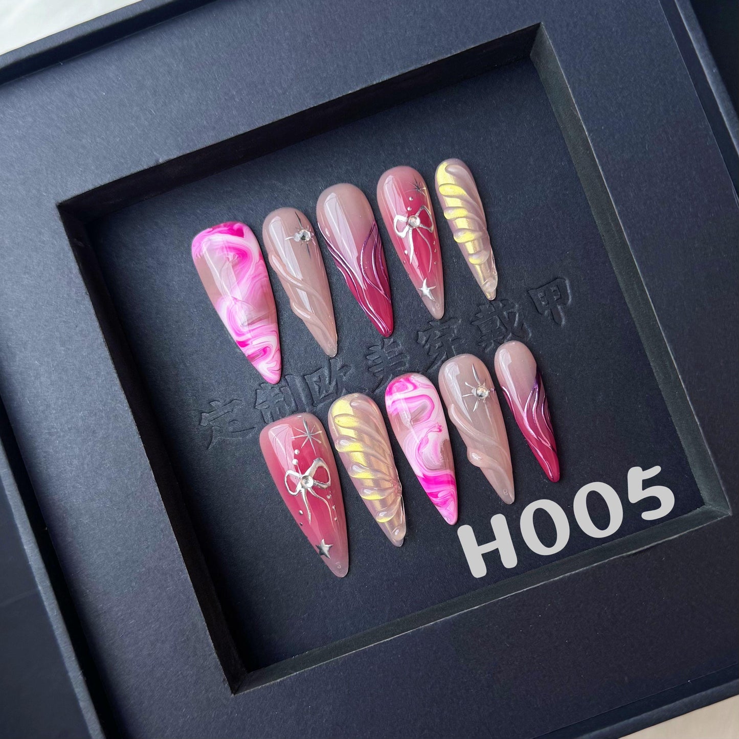 Handmade press on nail H005