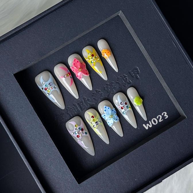 Handmade press on nail W023