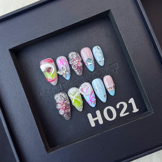 Handmade press on nail H021