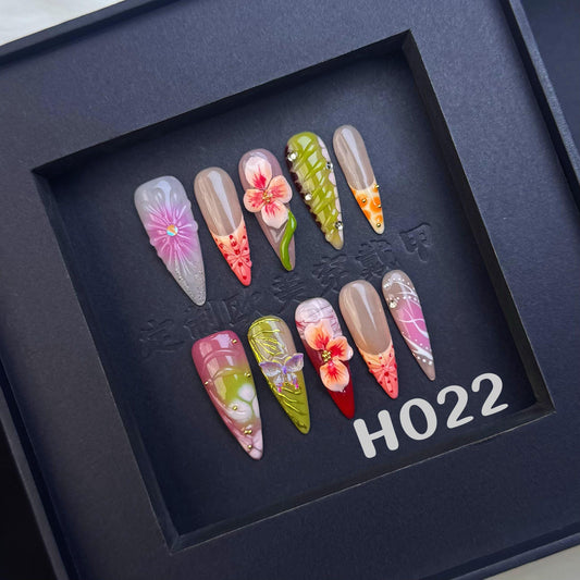 Handmade press on nail H022