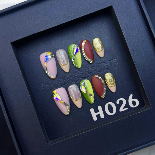 Handmade press on nail H026