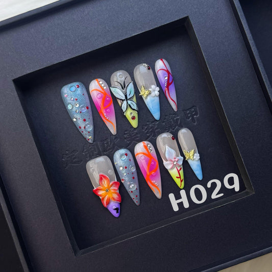 Handmade press on nail H029