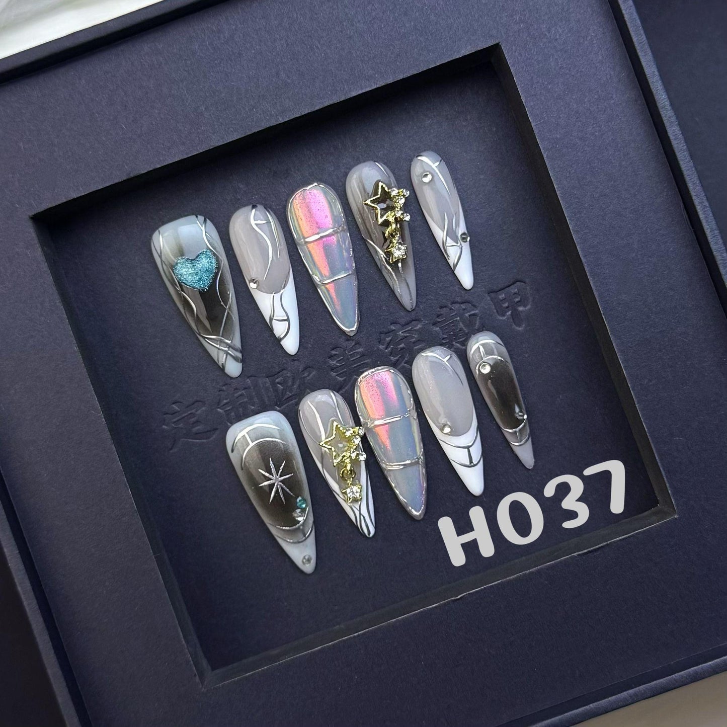 Handmade press on nail H037