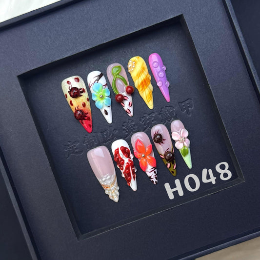 Handmade press on nail H048