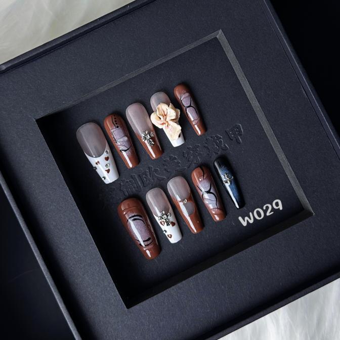Handmade press on nail W029