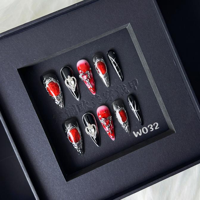 Handmade press on nail W032
