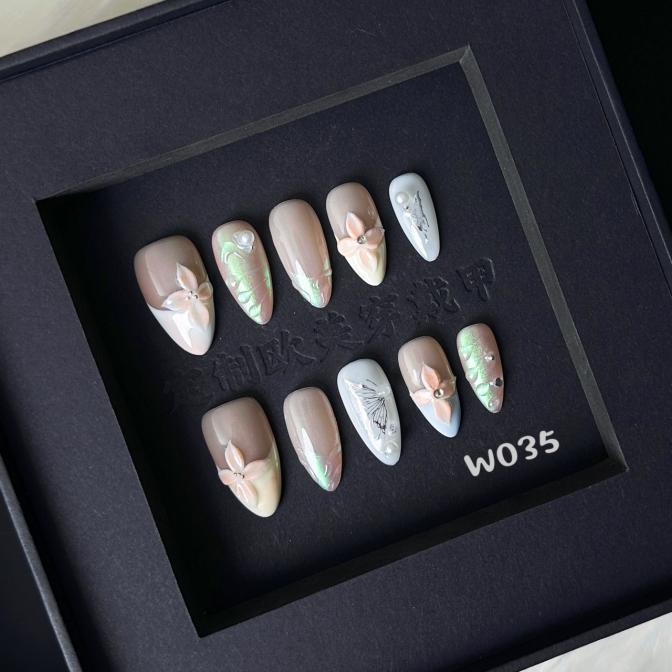 Handmade press on nail W035