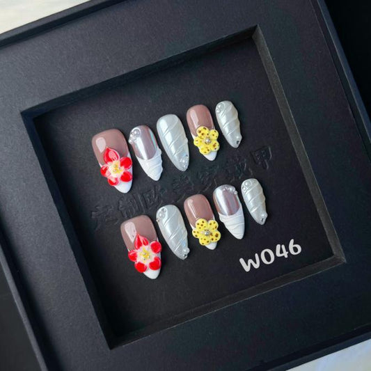 Handmade press on nail W046