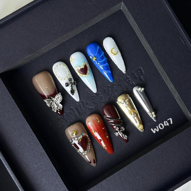 Handmade press on nail W047