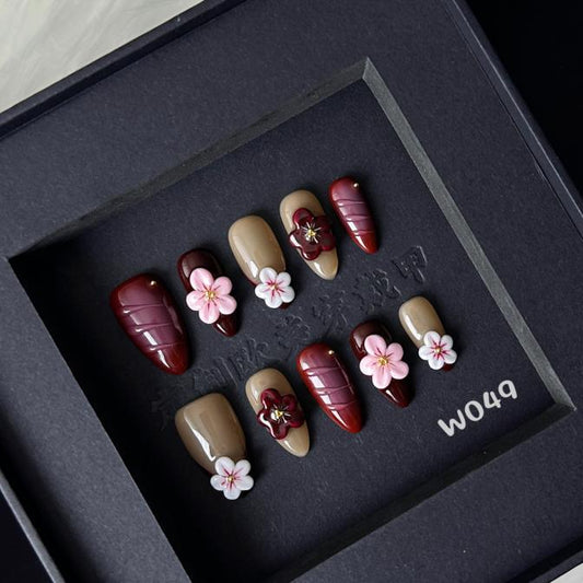 Handmade press on nail W049