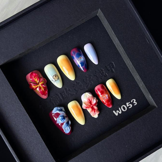 Handmade press on nail W053
